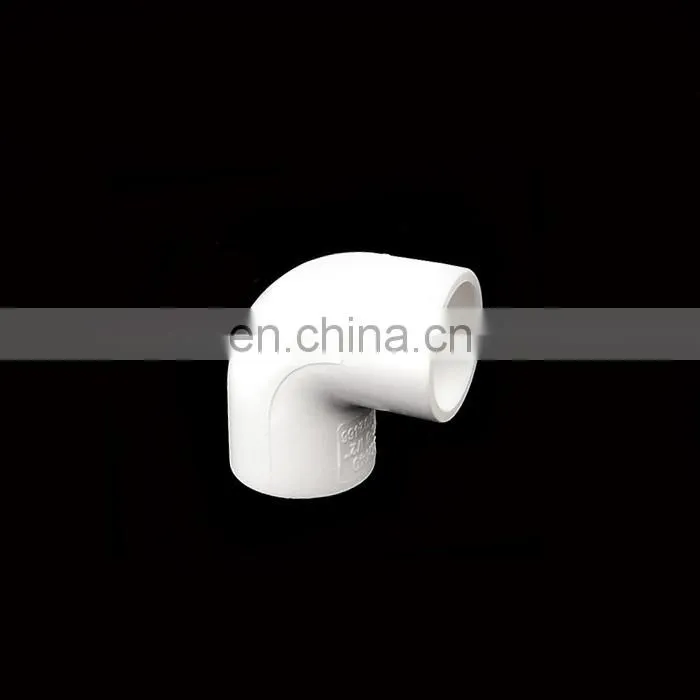 ASTM SCH80 UPVC 90 degree elbow white color, 1/2" UPVC pipe fitting elbow for water supply