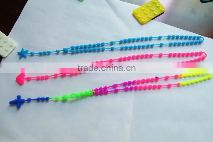 2013 latest design beautiful fashionable beads silicone necklaces