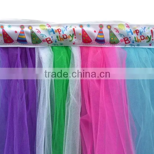 Romantic Wedding Party Birthday Supply Dessert Station Tutu Tulle Table Skirt Cover SD103