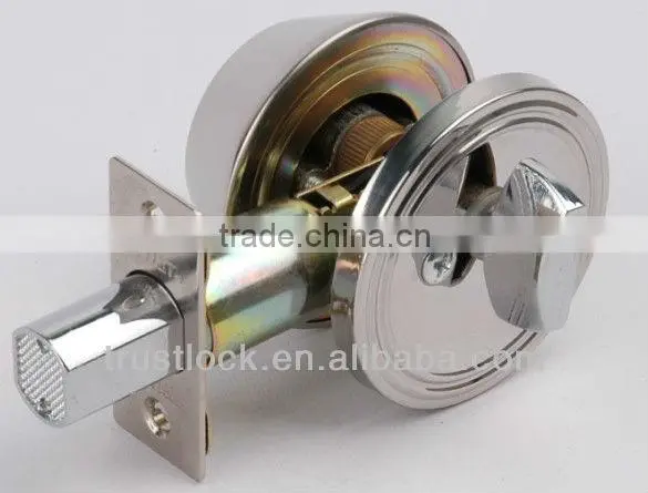 7301CP:TRUST ANSI Grade 3 Single Deadbolt Lock with brass cylinder
