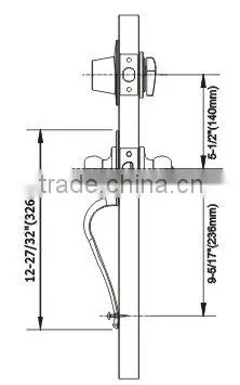 8071AC:TRUST Zinc Alloy Strong Handle Lockset with Brass cylinder