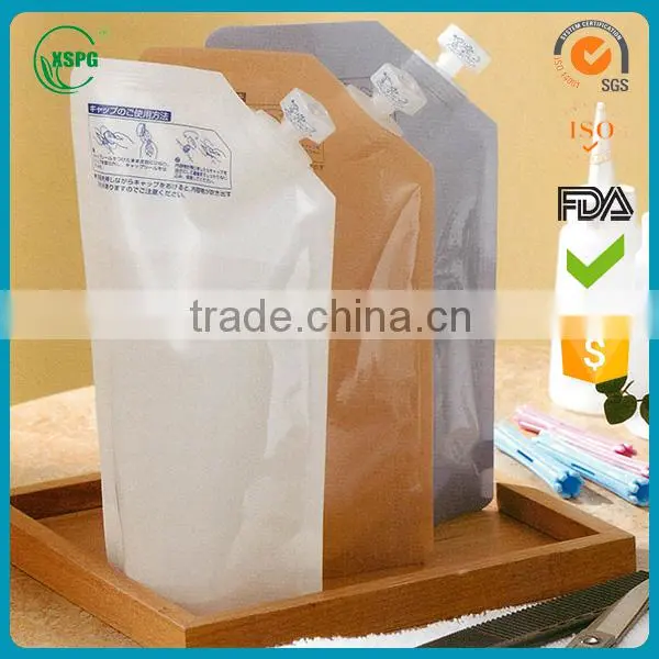 Stand up special shaped water liquid spout pouch bag
