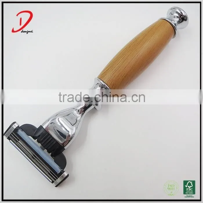 faux wood metal handle shaving brush set ,male shaving razor custom shaving set , shaving brush kits professional manufacturer