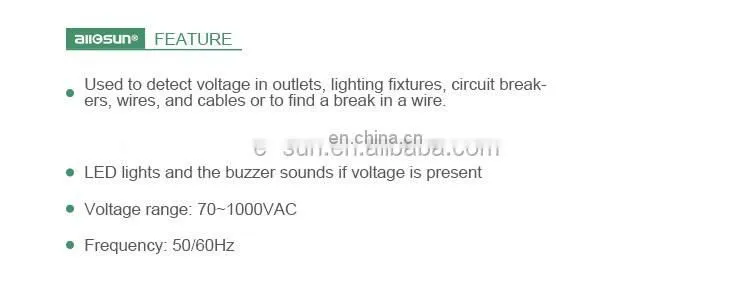 ALL SUN GK7 Non-Contact Voltage Detector 70-1000V AC Voltage Tester Pen Blister Packaging LED Lights Voltage Measurement