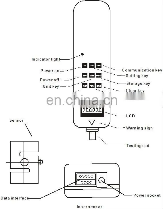 50~500N hf S type sensor digital push pull force gauge tester