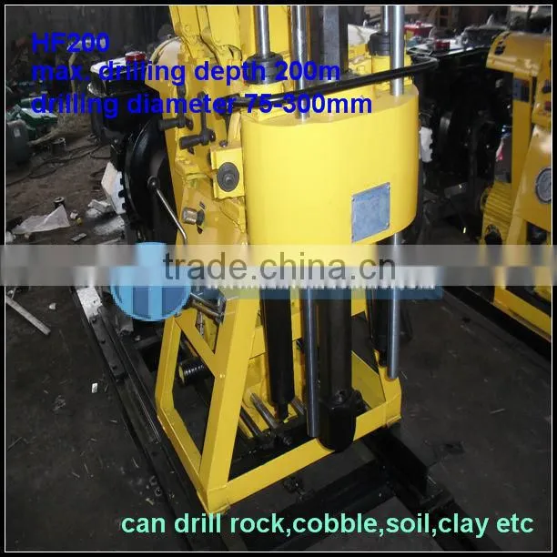 200m drill depth, hydraulic trailer type HF200 auger drilling equipment