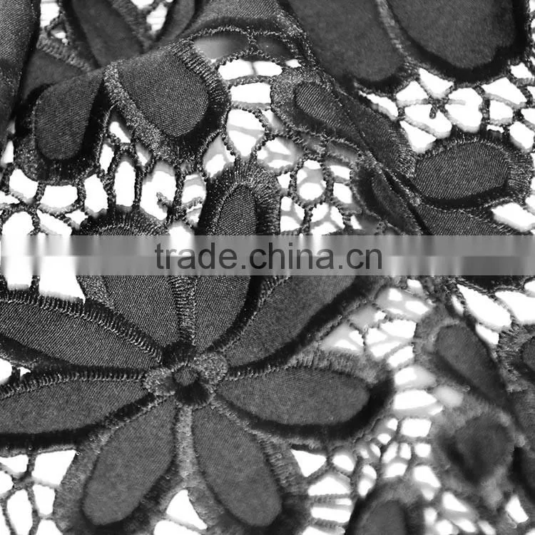 Economical custom design wholesale qmilch embroidery white lace fabric tops for women
