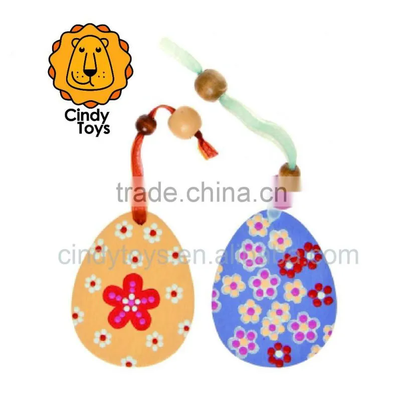 DIY Wooden Hanging Ornaments Easter Eggs set of 6 for Easter