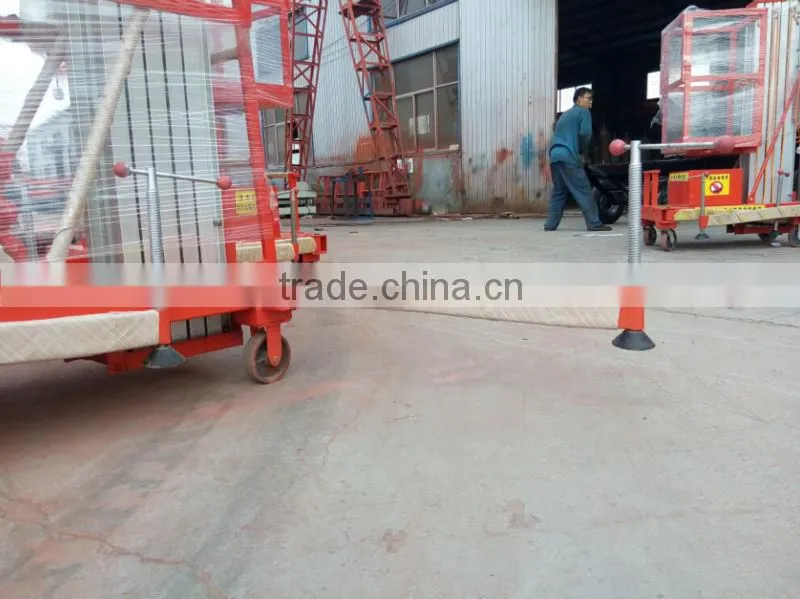 12m mobile hydraulic two mast telescopic aluminium electric lift/ electric ladder