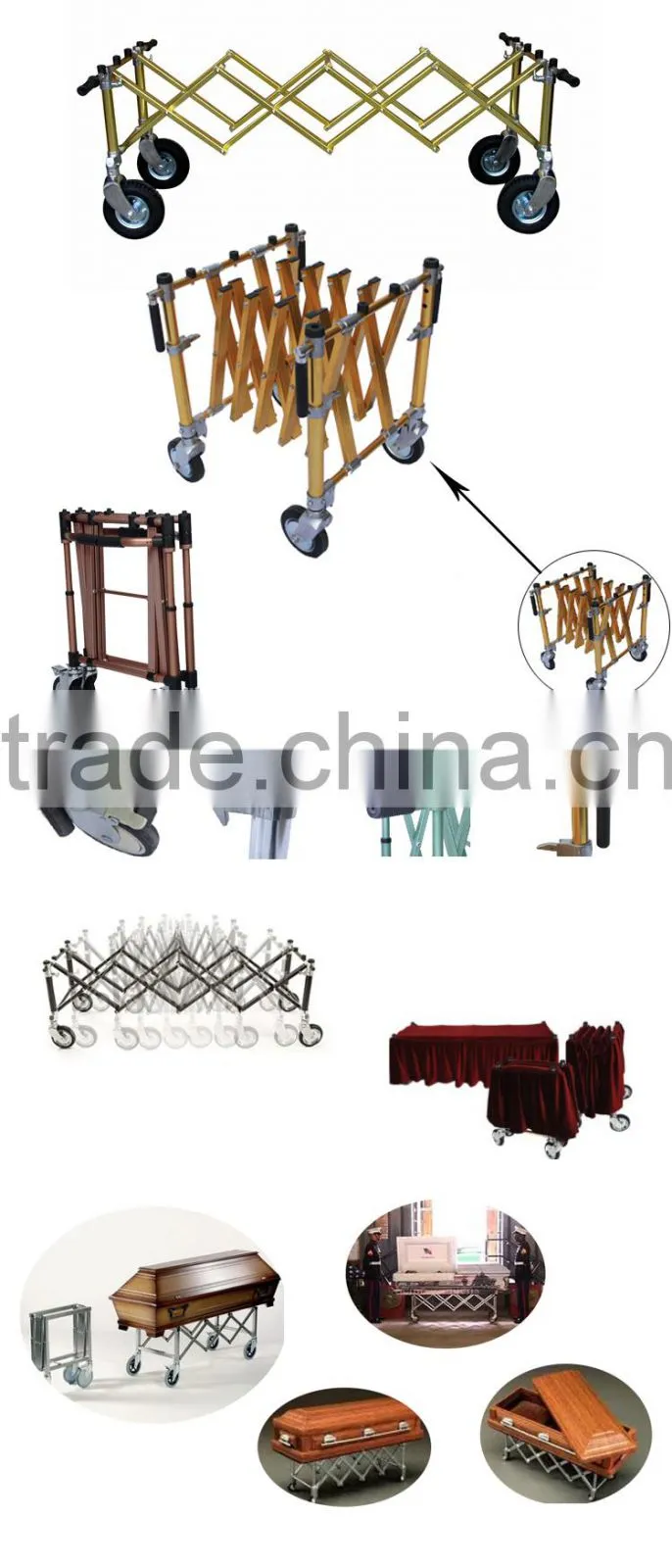 Coffin Church Funeral transport Trolly with Handles