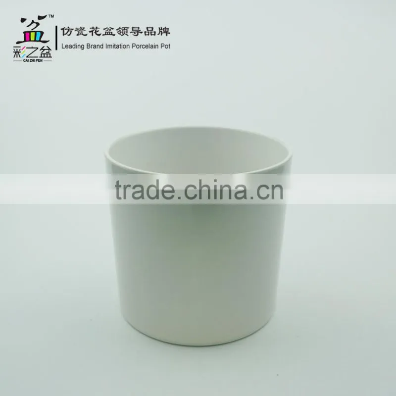 classical design plastic flower pot Straight barrel round melamine flower pot 1424