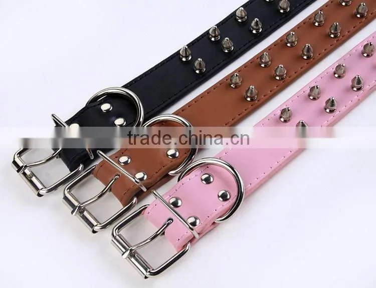 Wholesale nail bullet pet collars double row dog collar