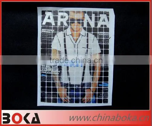 Fashion man image rubber heat transfer motif