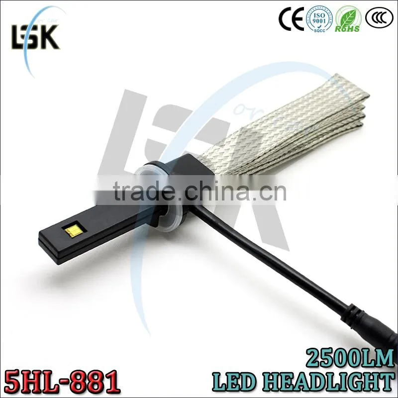 High lumen led car headlight kit low beam 881 excellent heat dissipation headlight lamp