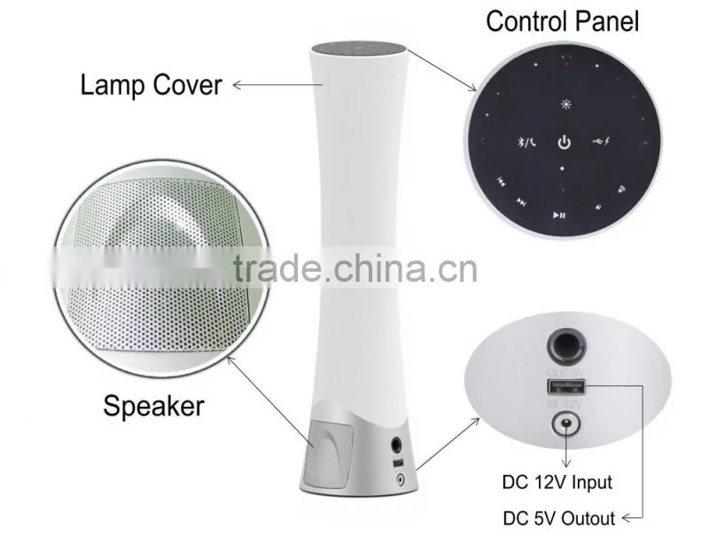 Made In China Silver And White Grill LED Light Bluetooth Mini Speaker