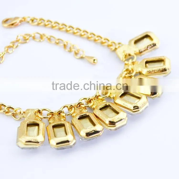 Luxury Colorful Crystal Pendant Bracelet Shinning Rhinestone Gold Bracelets