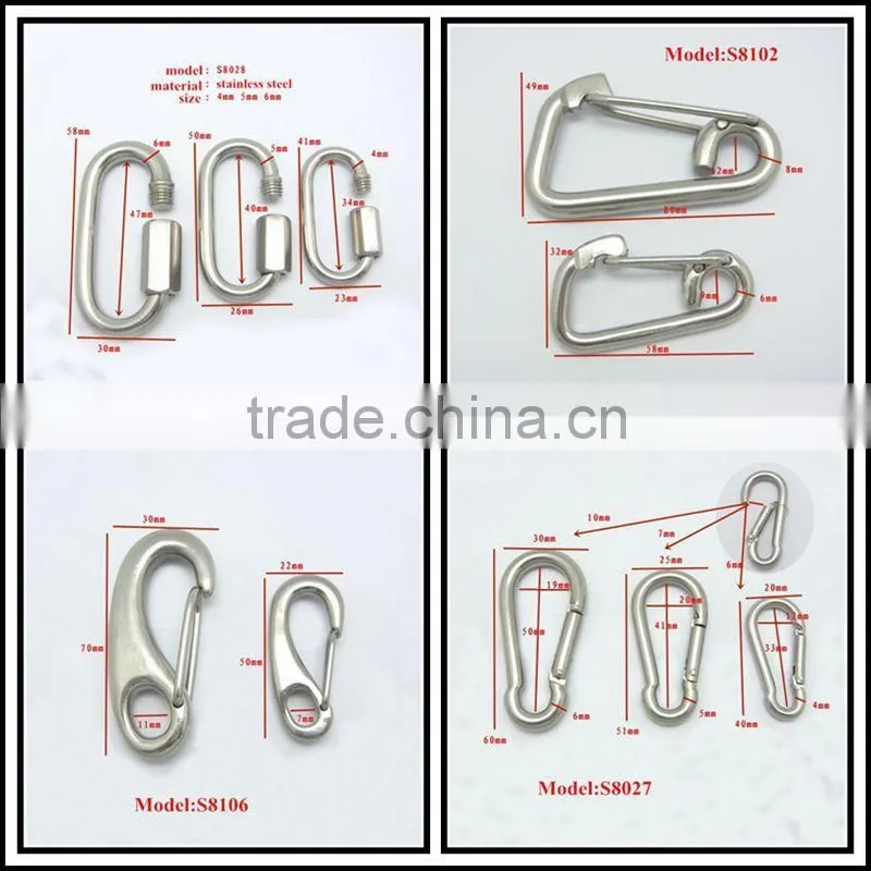 stainless steel carabiner/quick link/stainless steel quick link for outddor hiking