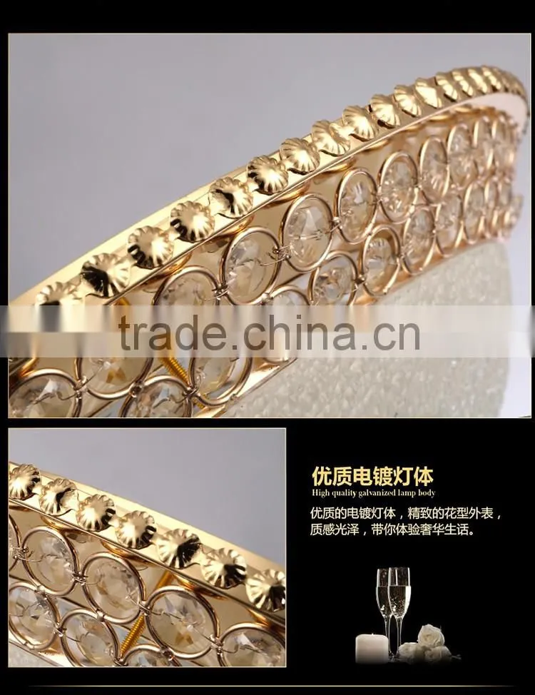 60W Modern Luxury LED Crystal Ceiling Light Living Room LED Absorb Dome Light SMD Double-Color