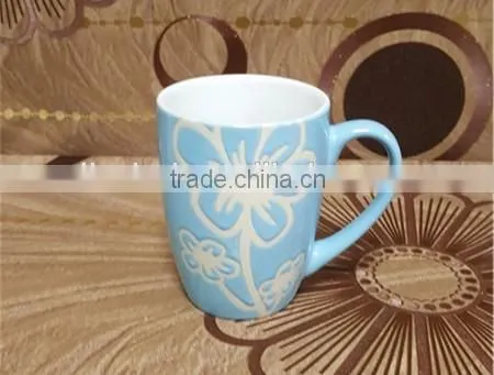 Fancy red flower glazed ceramic microwavable cups and mugs