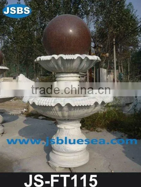 Cheap Handmade Red Marble Rotating Ball Water Fountain