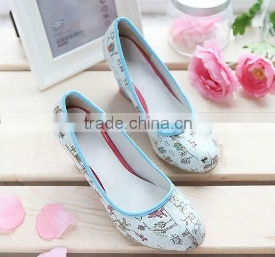 2012 Paillette lady wedges shoes/ladies colorful high heel shoe XT-SF335