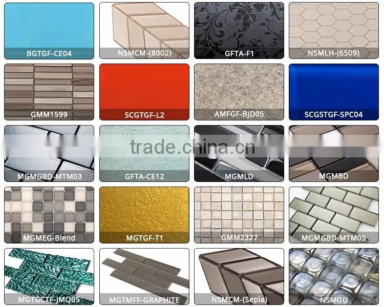 Anti slip Mix glass floor tiles / glass subway tile