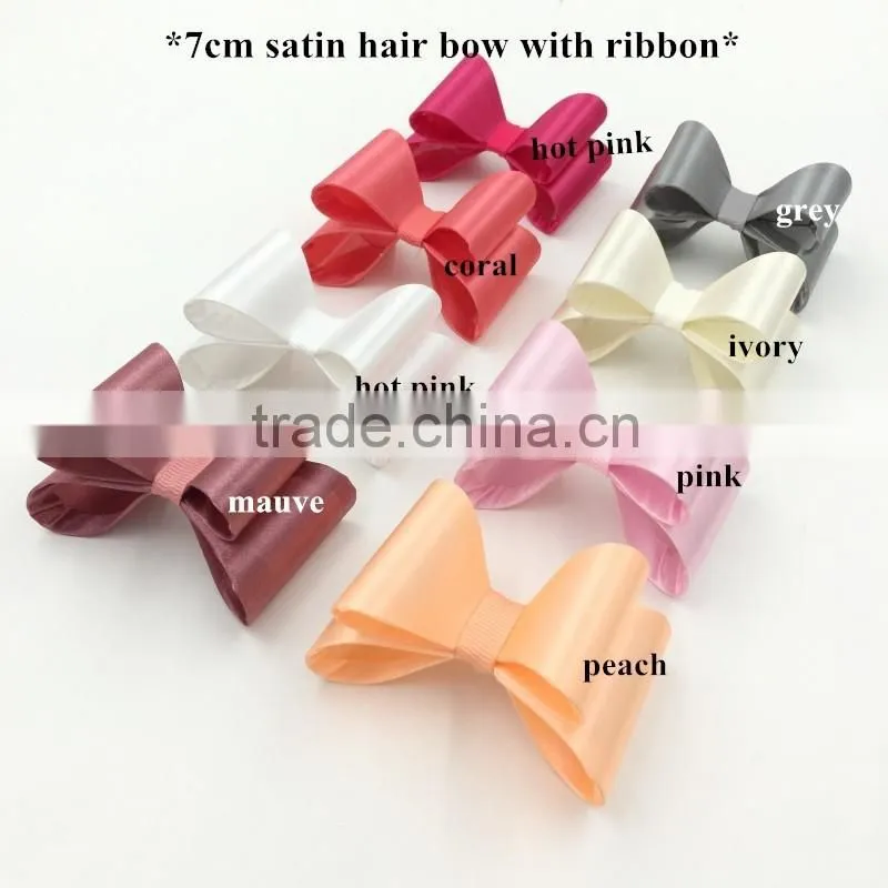 Newest glitter crystal elastic hair headbands- polka dot hair bow headband-satin rhinestone bow hair band