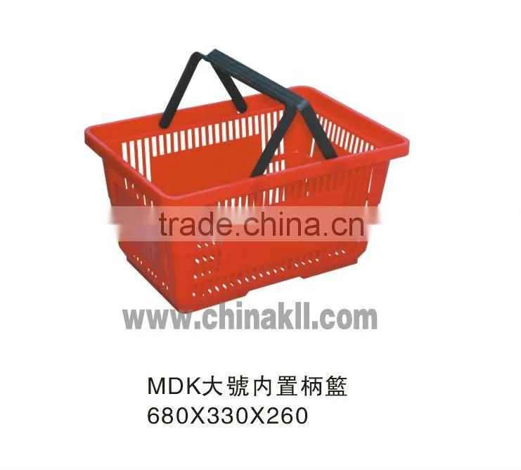 Plastic supermarket shopping basket
