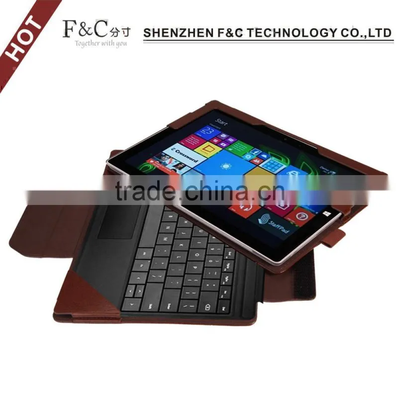 For Microsoft Surface pro 4 Leather Keyboard Portfolio Stand Cover Case