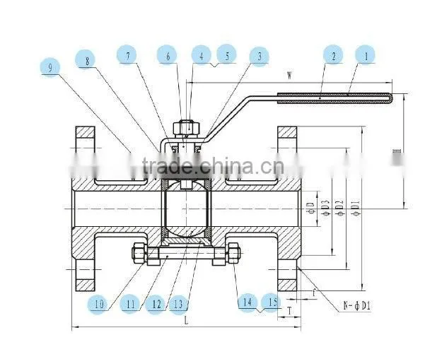 1-PC WAFER FLANGED BALL VALVE (DIN)