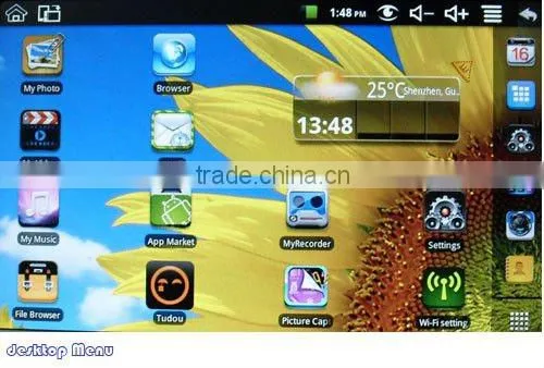 High quality VIA8650(800MHZ) Android 2.2 Flash WiFi Notebook laptop