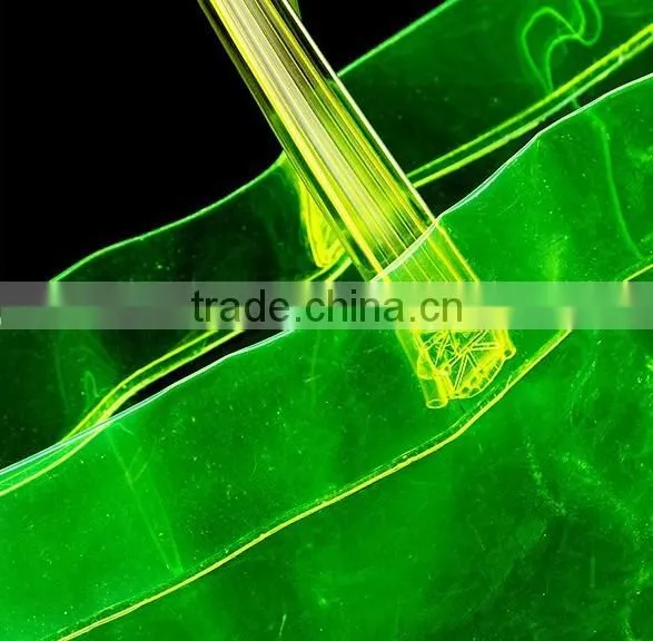 green PVC bag,open top style shopping bag ,gift bag ,Cosmetic bag ,PVC tape handle