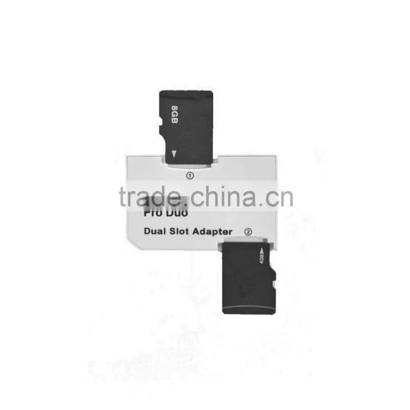 Oem high speed memory card tf card to Memory Stick MS Pro Duo PSP Card Dual 2 Slot memory adapter ms pro duo Converter