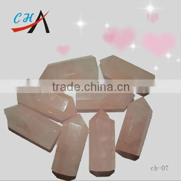 Natural Rose Quartz Crystal Point Pendants
