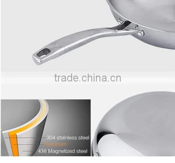 Charms Stainless Steel Induction Tri-ply wok pan