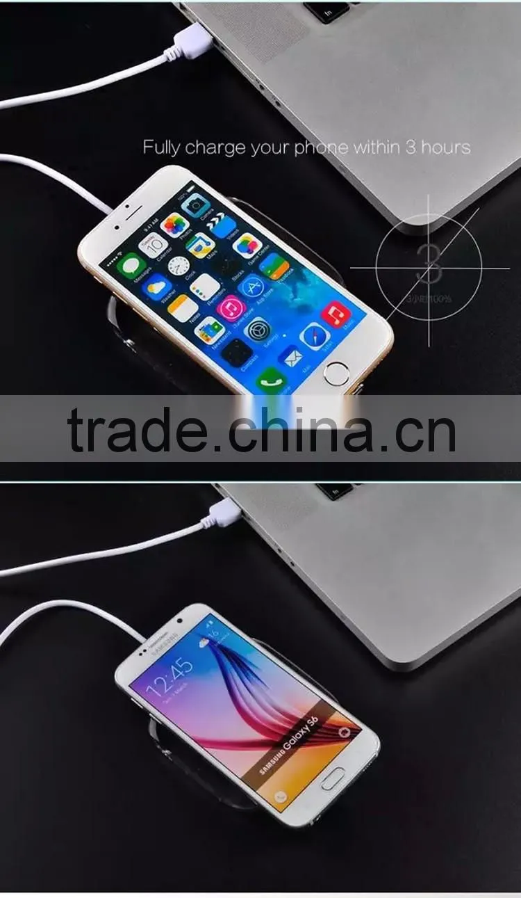 Transparent lighting QI univeral charger wireless phone charger for iPhone 6