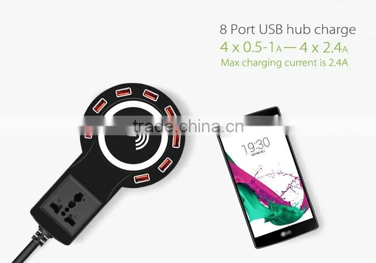 Univeral uk plug socket multi usb port wireless charging station for Samsung s7