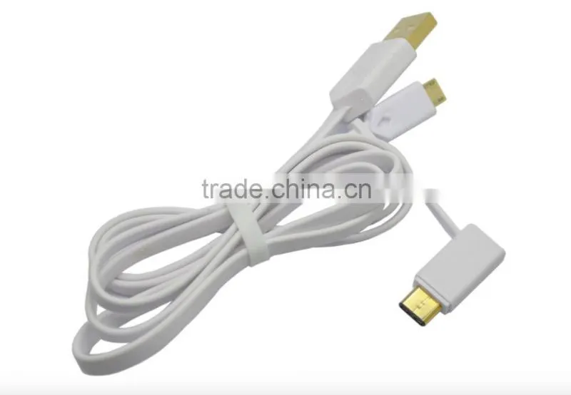 2016 new arrival 2 in 1usb charger cable for type c and micro usb phone made in china