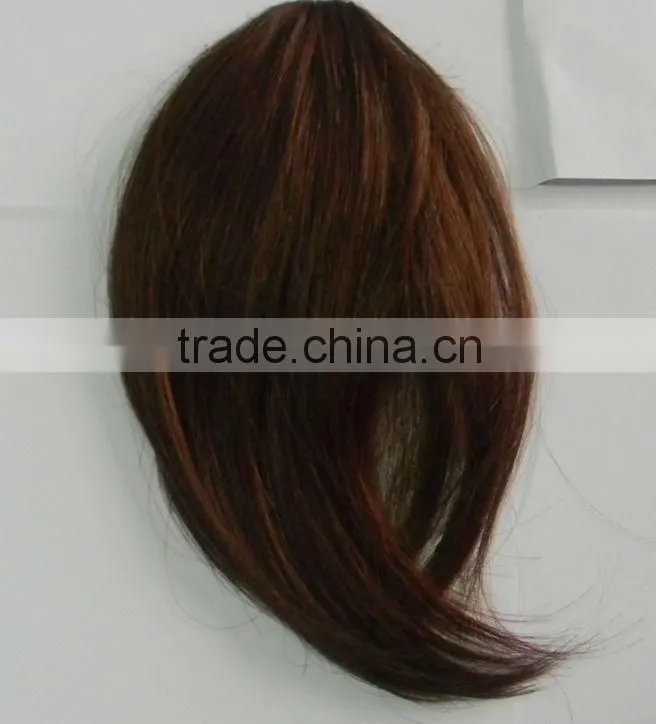 heat resistant fiber clip in natural hair bangs