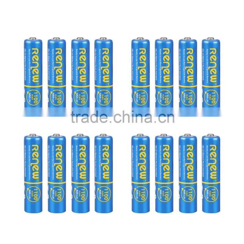 RENEW brand Ready-To-Use NiMH 1100mAh AAA Rechargeable Batteries, 20 Pack