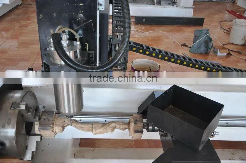 4 axis cnc router with super big diameter /heavy duty structure/4.5kw spindle/AC servo/350mm diameter