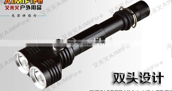 rechargeable T6 two head highpower led flashlight