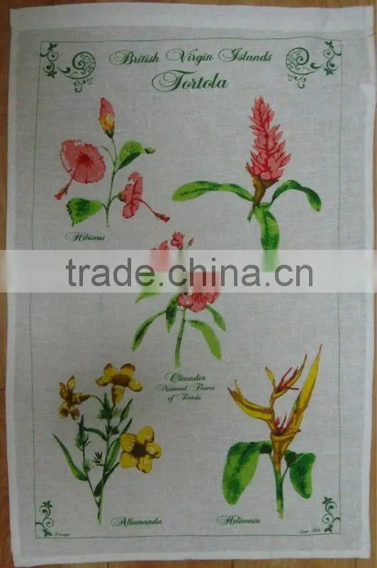 kitchen digital printed linen tea towel for home decorationl&gift,animal-giraffe design-1