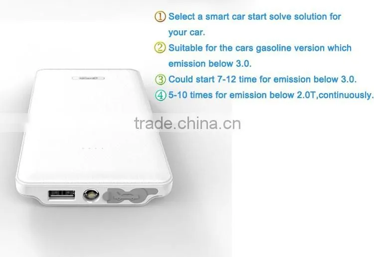 Multi-function emergency 5400mah portable car jump starter power bank