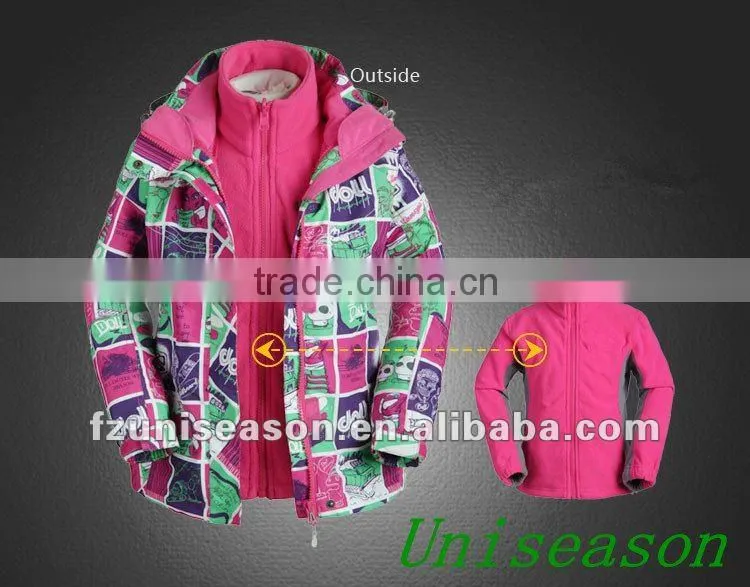 2013 Fashion Hoohie Girls Ski Jacket