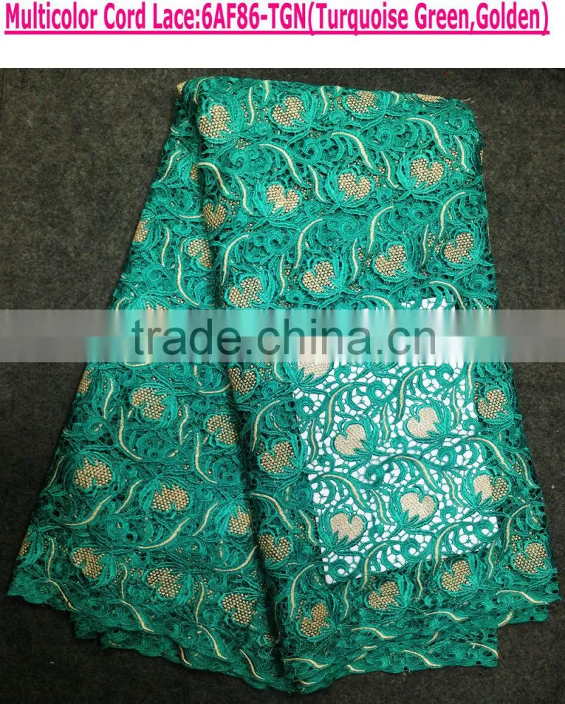 Colorful fancy lace wedding dress lace with high quality