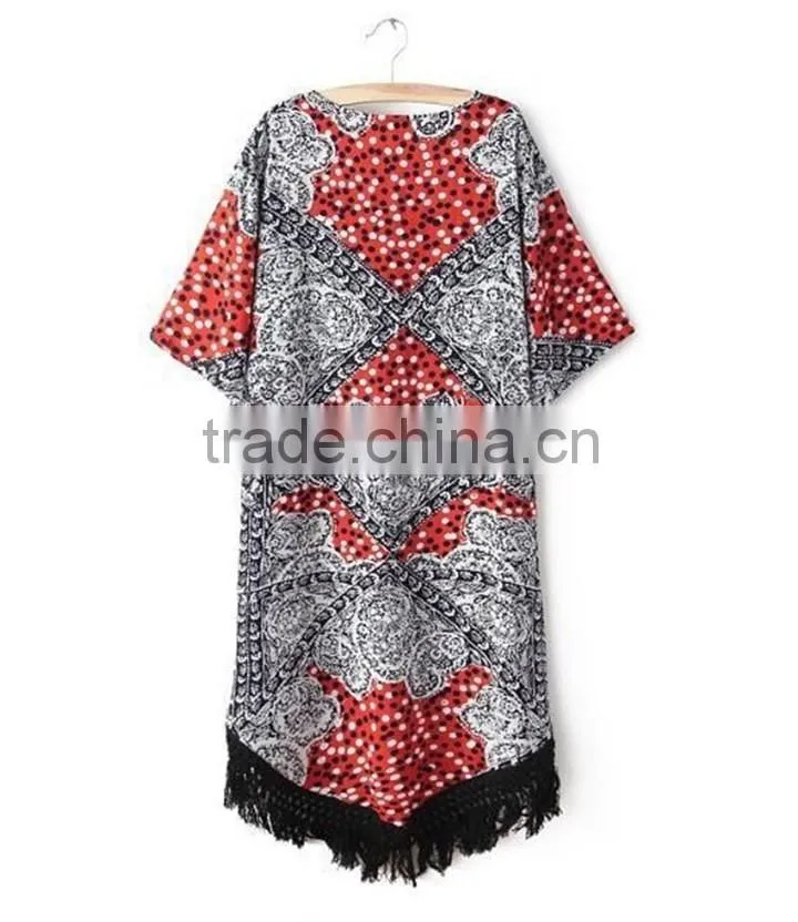 Elegant Design Customaize Polyester Chiffon With fringes Kaftan Designs in Pakistan