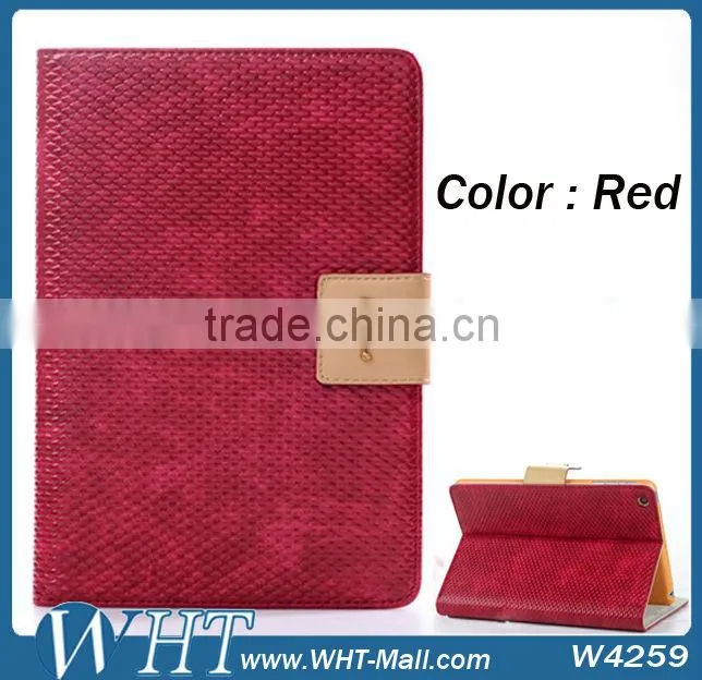 Fashion Blue Color Snake Wave Skin Kaiyue Brand Fashion Leather Stand Cover for iPad mini