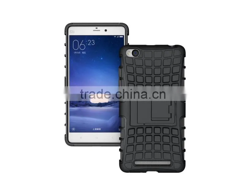 Hot Selling Kickstand Hybrid Heavy Duty Armor Shockproof Phone Case For Xiaomi For Redmi 3