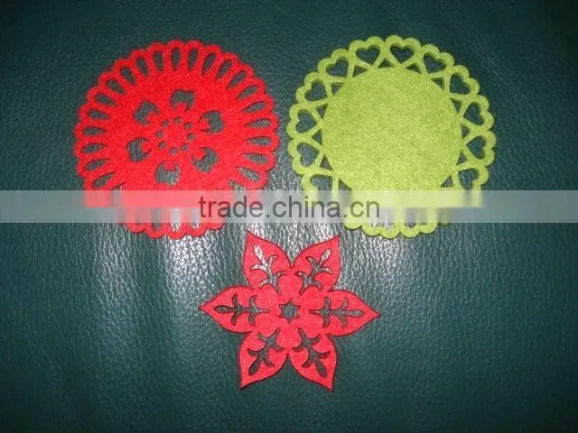 Needle punched nonwoven cup mat
